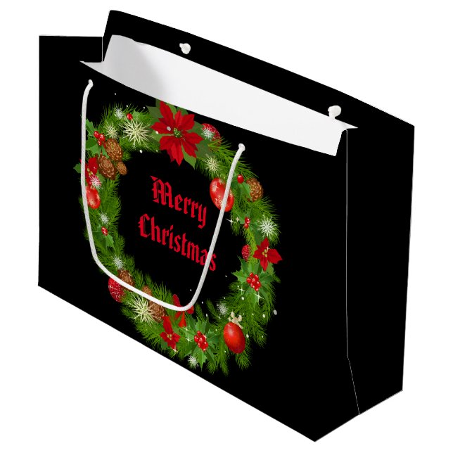 Christmas Holiday Paper Gift Bag (Front Angled)