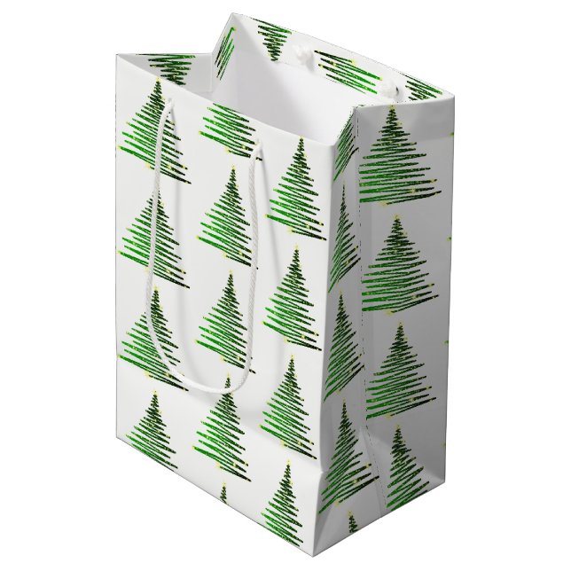 Christmas Holiday Paper Gift Bag (Front Angled)