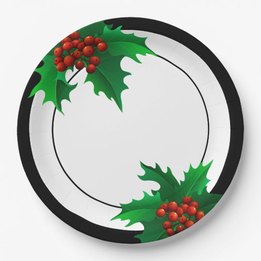 Christmas Holiday Paper Plates Zazzle.co.uk