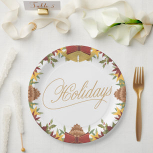Christmas Holiday Paper Plates – Festive Dinner