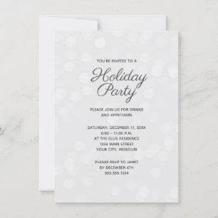 Christmas Holiday Party Bokeh Lights Elegant Invitation