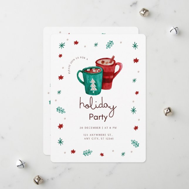 Christmas Holiday Party Card (Front/Back In Situ)