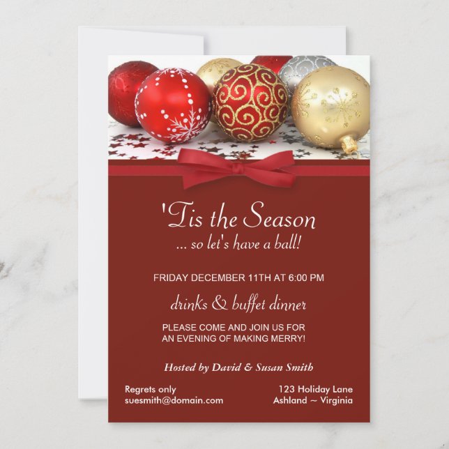 Christmas Holiday Party Custom Invitations (Front)