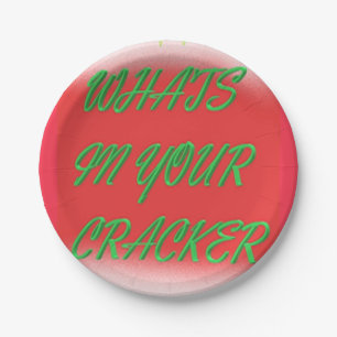 Christmas holiday party fun in green red white paper plate