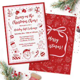 Christmas Holiday Party Gift Exchange Invitation