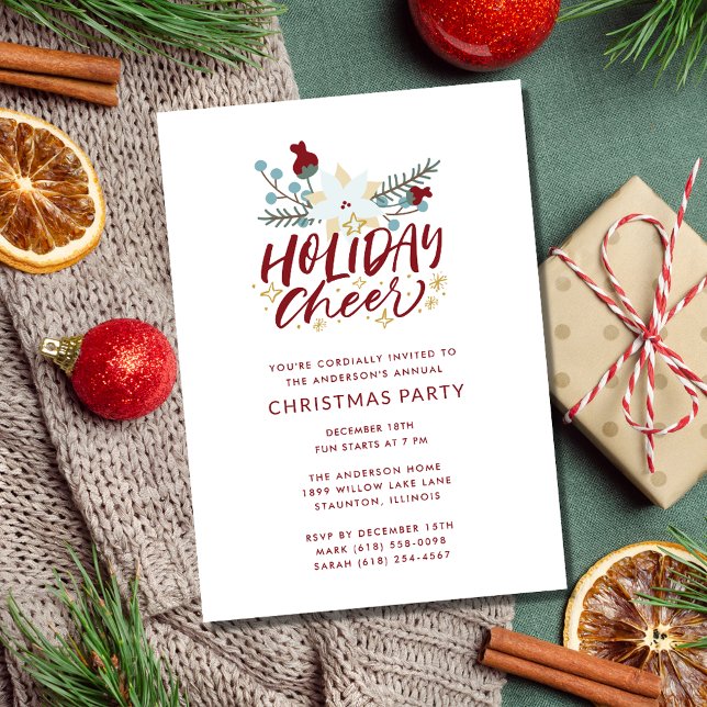 Christmas Holiday Party Holiday Cheer  Invitation (Christmas Holiday Party Holiday Cheer Invitation)