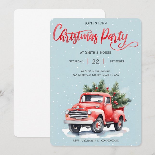 Christmas Holiday Party Invitation (Front/Back)
