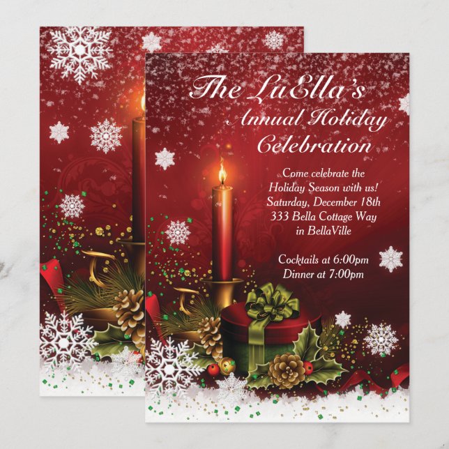 Christmas Holiday Party Invitation (Front/Back)