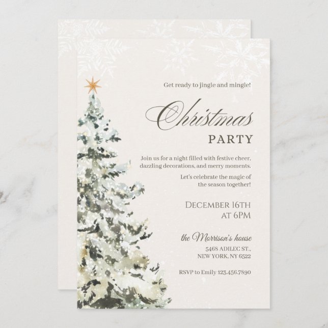 Christmas Holiday Party Invitation (Front/Back)
