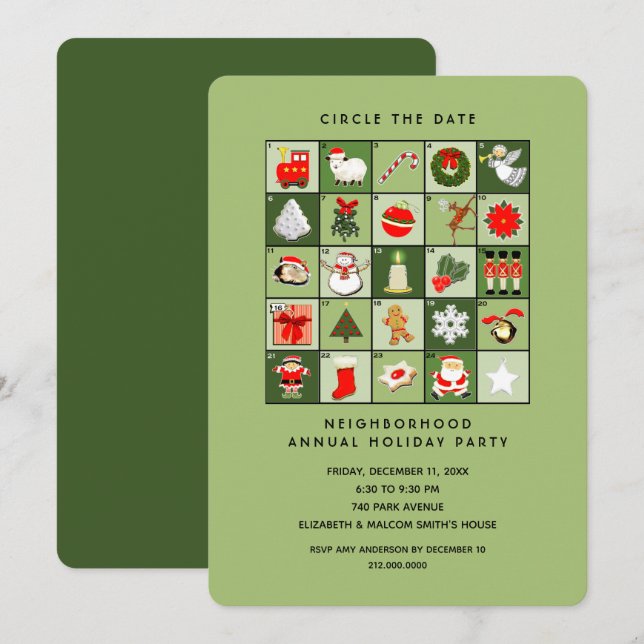 Christmas Holiday Party Invitation (Front/Back)