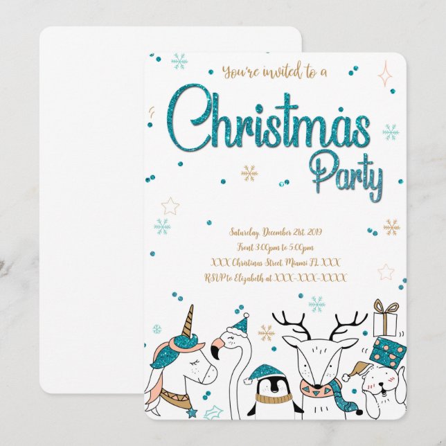 Christmas Holiday Party Invitation (Front/Back)