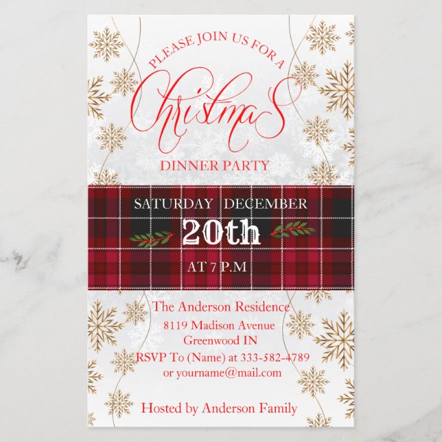 Christmas Holiday Party Invitation Flyer (Front)