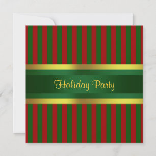 Christmas Holiday Party Invitation Red Green Gold