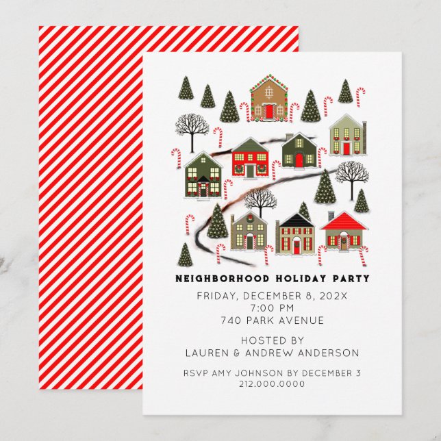 Christmas Holiday Party Invitations (Front/Back)