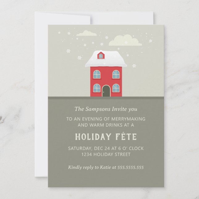 Christmas Holiday Party Invite Card (Front)