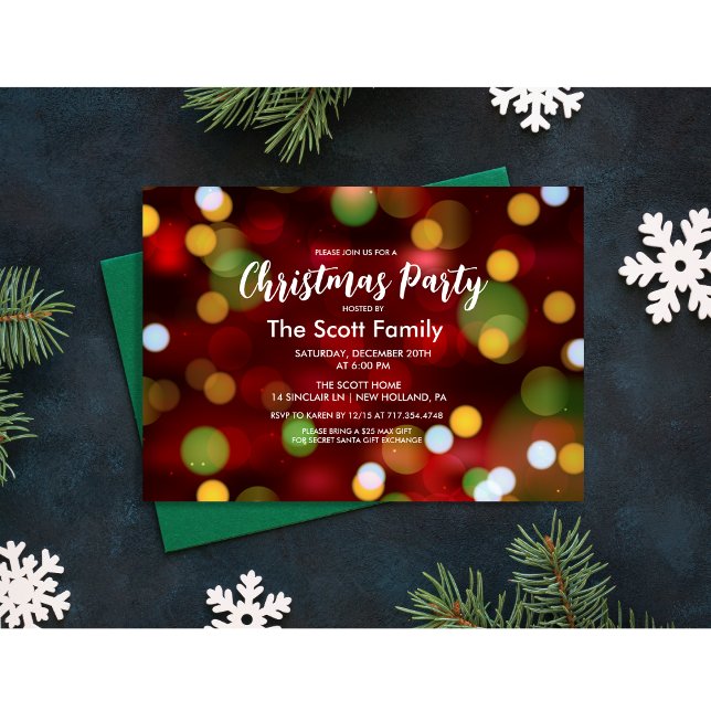 Christmas Holiday Party Lights Invitation (Creator Uploaded)