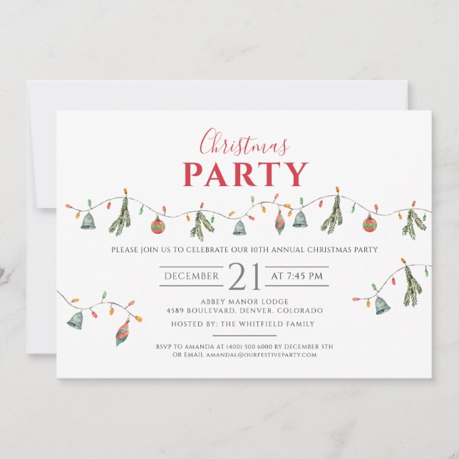 Christmas Holiday Party Modern Rustic Invitation (Front)