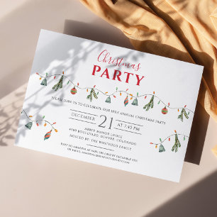Christmas Holiday Party Modern Rustic Minimalist Invitation Postcard