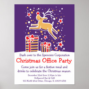 Christmas holiday party office poster