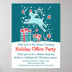 Christmas holiday party office poster