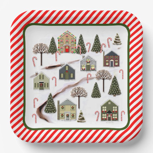 Christmas Holiday Party Paper Plate (Front)