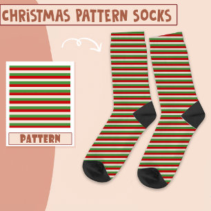 Christmas Holiday Party Red And Green Pattern  Socks