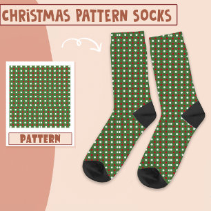 Christmas Holiday Party Red And Green Pattern  Socks