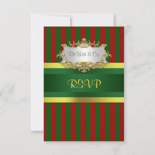 Christmas Holiday Party Red Grn Gold RSVP