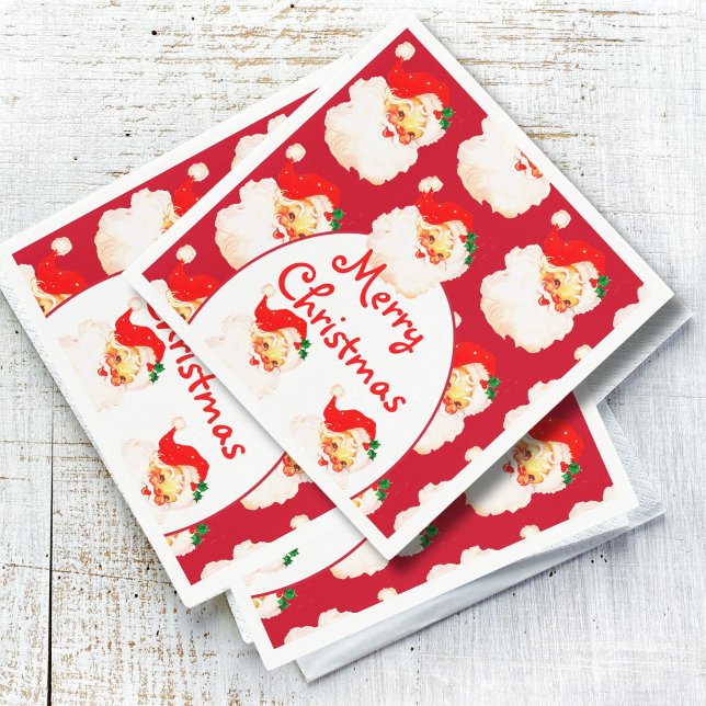 Christmas Holiday Party Santa Claus Red  Napkin (Creator Uploaded)