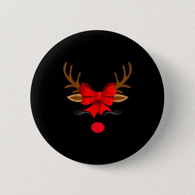 Christmas Holiday Party Santa Claus Rudolph The Re 6 Cm Round Badge (Front)