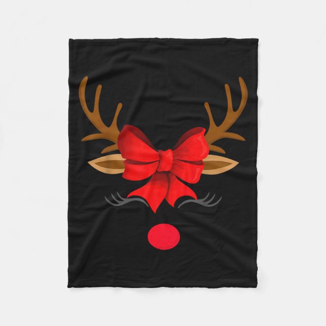 Christmas Holiday Party Santa Claus Rudolph The Re Fleece Blanket (Front)