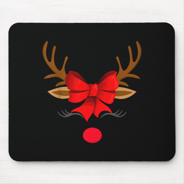 Christmas Holiday Party Santa Claus Rudolph The Re Mouse Mat (Front)