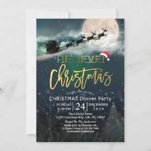 Christmas Holiday Party Santa Hat Reindeer Sleigh