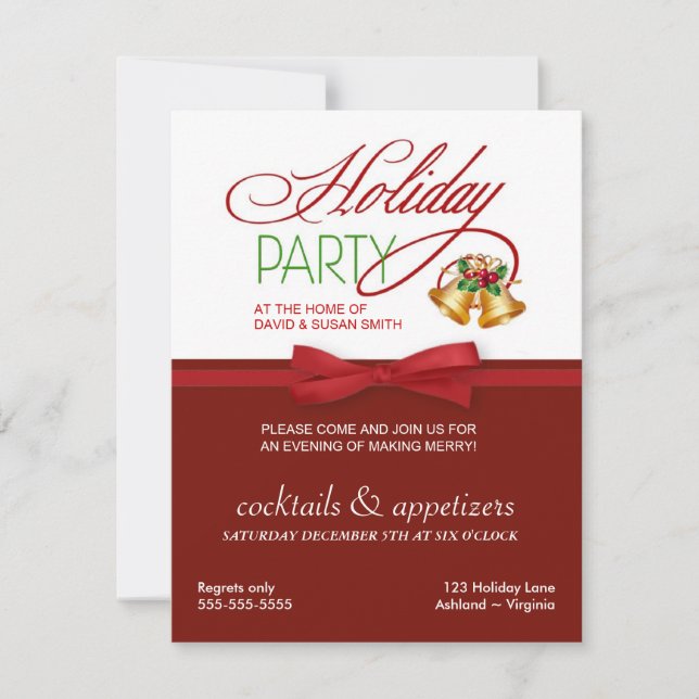 Christmas Holiday Party Stylish Invitations (Front)