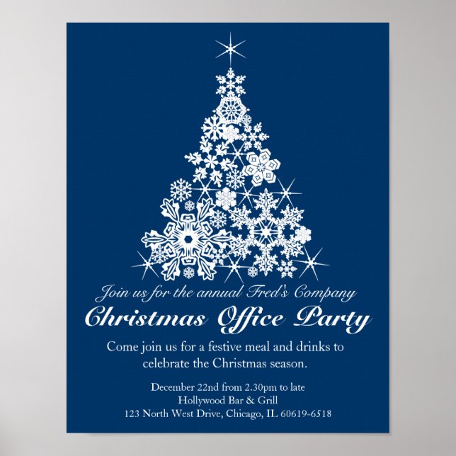 Christmas holiday party tree office poster (Front)
