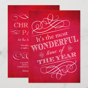 Christmas Holiday Party Wonderful Time of the Year Invitation