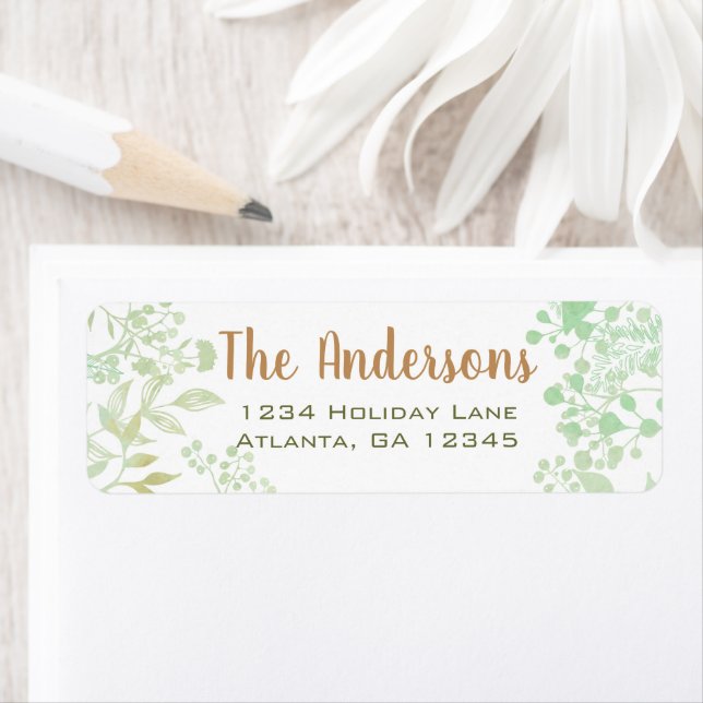 Christmas Holiday Pastel Green Return Address (Insitu)