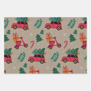 Christmas Holiday Patten  Wrapping Paper Sheet