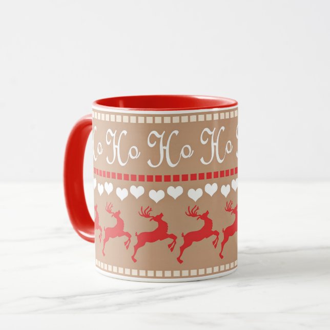 Christmas Holiday pattern Mug (Front Left)