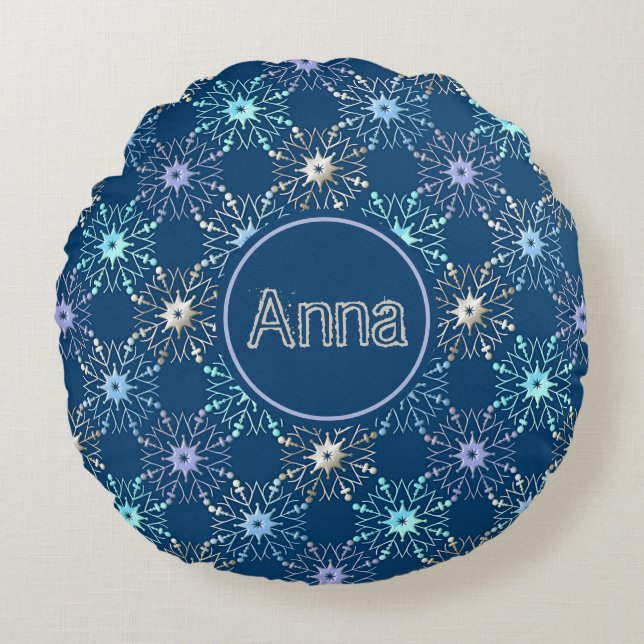 christmas holiday pattern. text.  round cushion (Front)