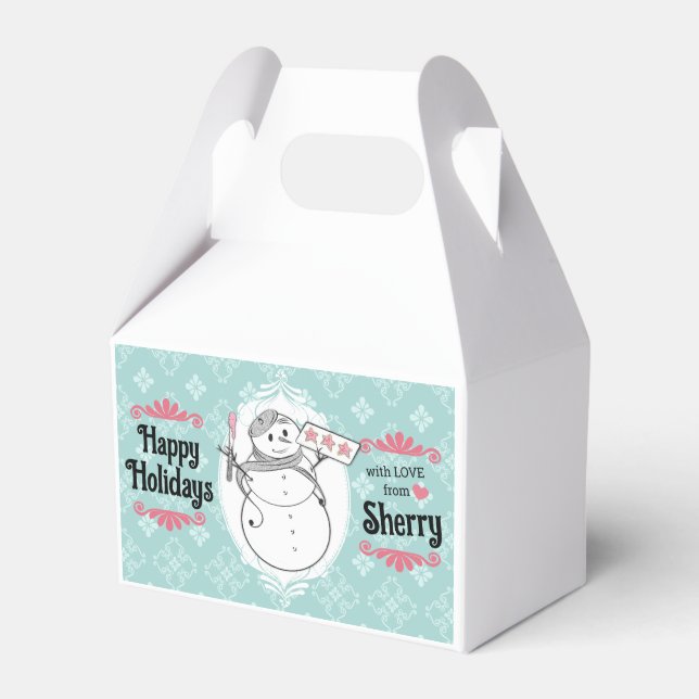 Christmas holiday personalised cookie treat box (Front Side)