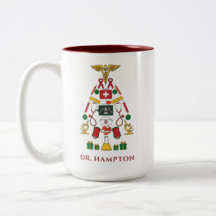 Christmas Holiday Personalised Medic Doctor Nurse Two-Tone Coffee Mug