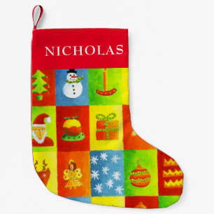 Christmas Holiday Personalised Name Small Christmas Stocking
