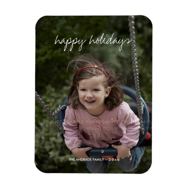 Christmas Holiday Personalised Photo Kids Picture Magnet (Vertical)