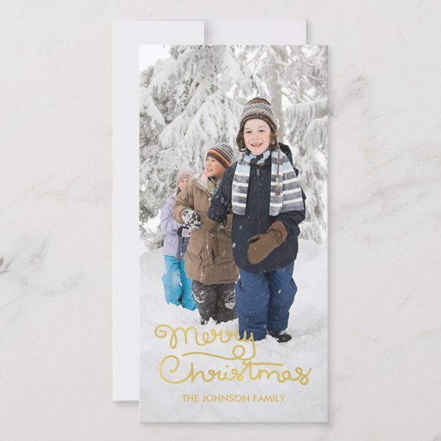 Christmas Holiday Photo Card | Hand Lettered (Front)