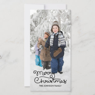Christmas Holiday Photo Card   Hand Lettered