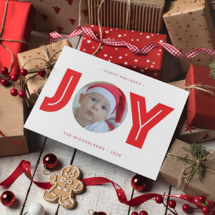 CHRISTMAS HOLIDAY PHOTO   Christmas Joy Card