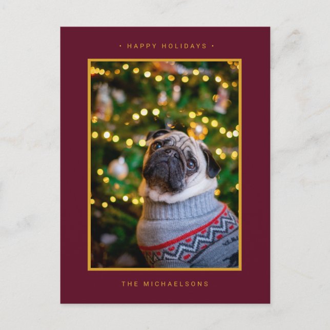 CHRISTMAS HOLIDAY PHOTO | Gold Poinsettias (Front)