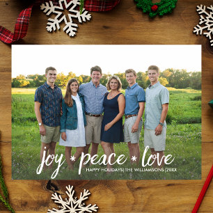 Christmas Holiday Photo Joy Peace Love Snowflake
