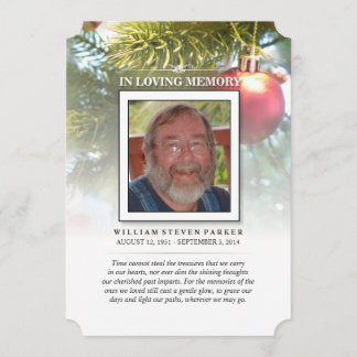 Christmas Holiday Photo Memorial & Thank You Card